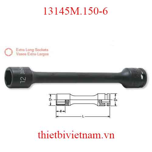 Khẩu nối dài 3/8 inch(dùng cho súng vặn ốc) dài 150mm Koken 13145M.150-6