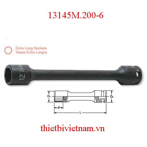 Khẩu nối dài 3/8 inch(dùng cho súng vặn ốc) dài 200mm Koken 13145M.200-6
