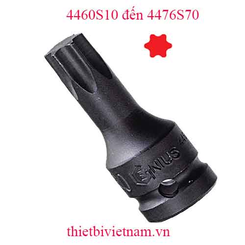 KHẨU TUÝP 1/2 INCH ĐẦU VÍT HÌNH SAO 6 ĐỈNH HÃNG GENIUS MODEL 4460S10 đến 4476S70