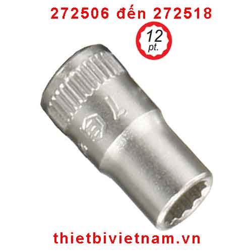 KHẨU, TUÝP 1/4 HỆ INCH LỖ 12 CẠNH HÃNG GENIUS MODEL 272506 đến 272518