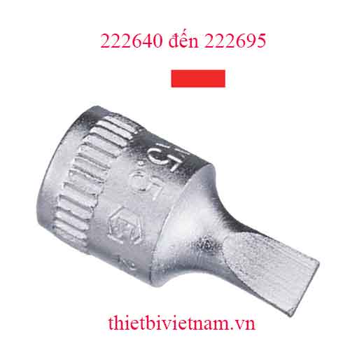 KHẨU, TUÝP 1/4 INCH ĐẦU TUỐC NƠ VÍT HAI CẠNH HÃNG GENIUS MODEL 222640 đến 222695