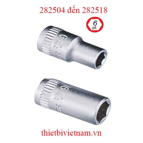 KHẨU, TUÝP 1/4 INCH HỆ INCH HÃNG GENIUS MODEL 282504 đến 282518