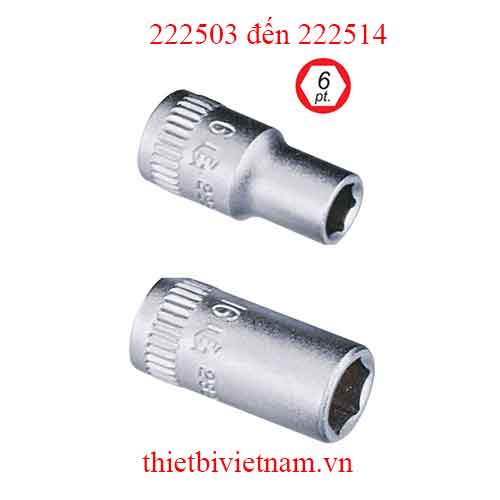 KHẨU, TUÝP 1/4 INCH HỆ MÉT HÃNG GENIUS MODEL 222503 đến 222514