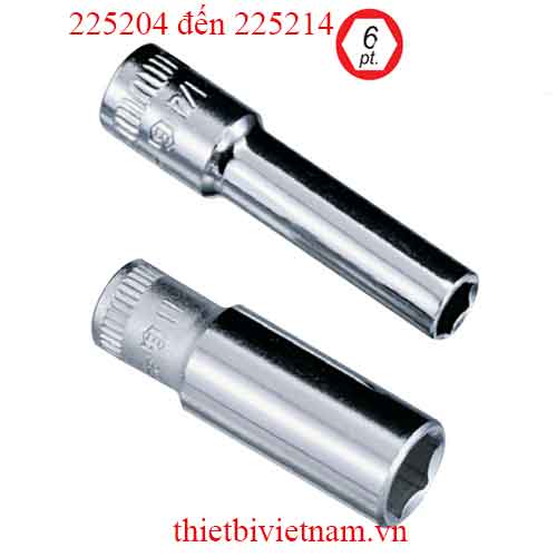 KHẨU, TUÝP 1/4 INCH LOẠI DÀI HỆ MÉT HÃNG GENIUS MODEL 225204 đến 225214