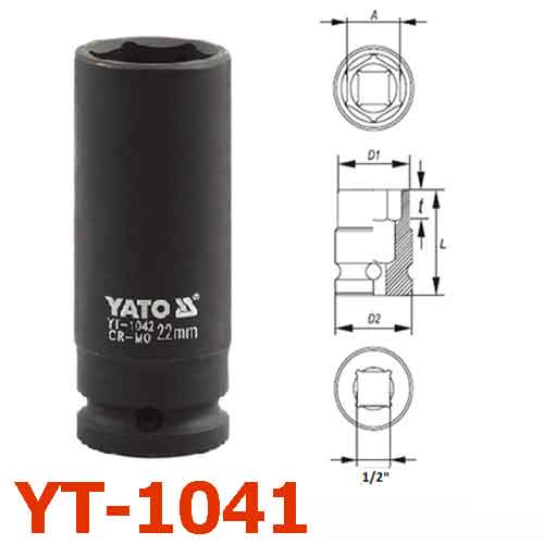 Khẩu tuýp vặn dài Khẩu L=78mm 1/2