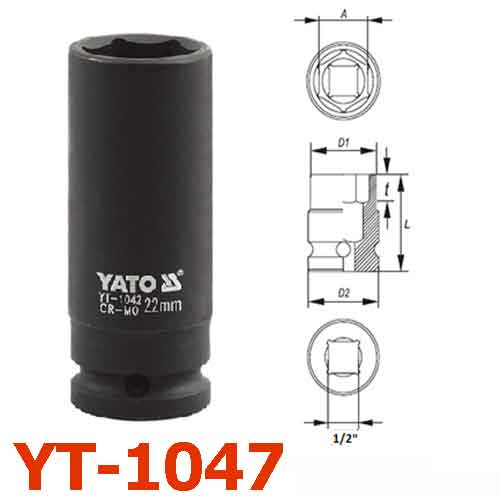 Khẩu tuýp vặn dài Khẩu L=78mm 1/2