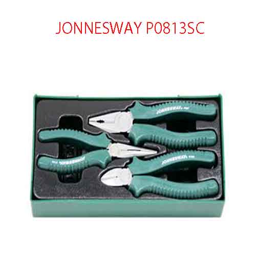 Khay 3 kìm 6 inch Mỏ cắt/nhọn/vuông cán vuông JONNESWAY P0813SC