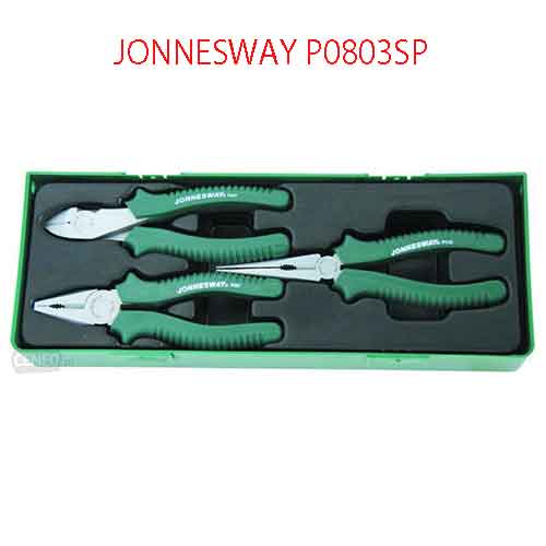 Khay 3 kìm 7 inch Mỏ cắt/nhọn/vuông cán vuông JONNESWAY P0803SP