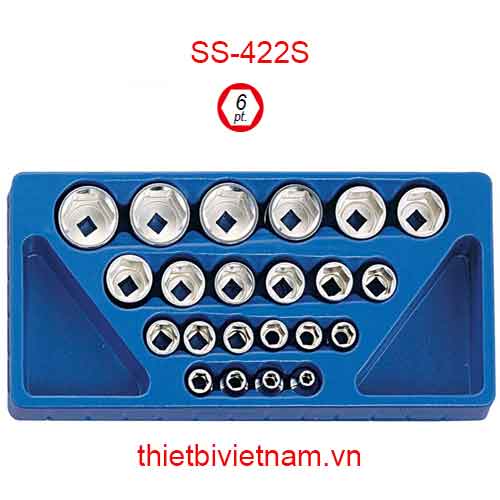 KHAY CHỨA BỘ ĐẦU KHẨU 1/2 INCH HỆ INCH 22 CHIẾC SS-422S