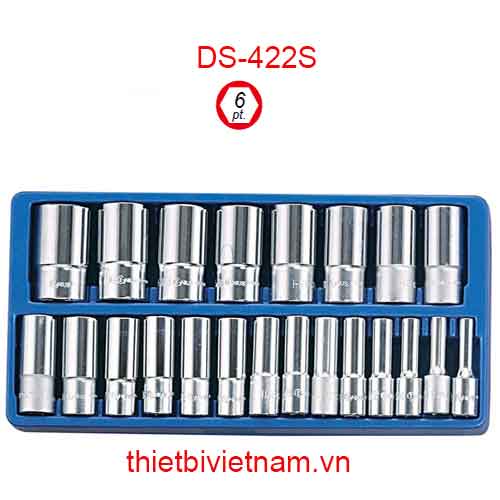 KHAY CHỨA BỘ ĐẦU KHẨU 1/2 INCH LOẠI DÀI HỆ INCH 22 CHIẾC DS-422S