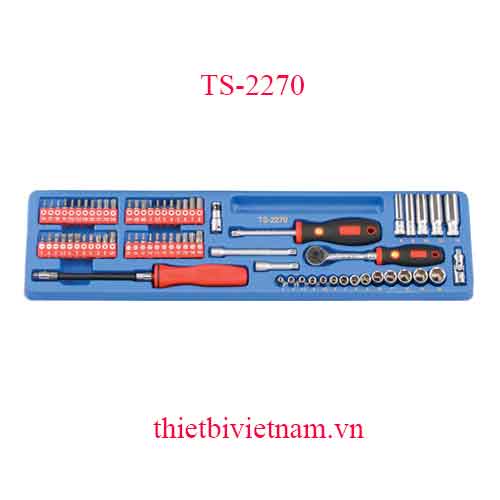 KHAY CHỨA BỘ DỤNG CỤ TUỐC NƠ VÍT, KHẨU, ĐẦU VÍT 70 CHI TIẾT 1/2 HỆ MÉT TS-2270