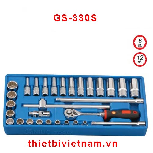 KHAY CHỨA BỘ KHẨU TAY VẶN LOẠI DÀI 3/8 INCH HÃNG GENIUS GS-330S