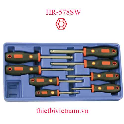 KHAY CHỨA BỘ TUỐC NƠ VÍT ĐẦU BI TAY 8 CHIẾC HỆ INCH GENIUS HR-578SW