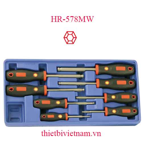 KHAY CHỨA BỘ TUỐC NƠ VÍT ĐẦU BI TAY 8 CHIẾC HỆ MÉT GENIUS HR-578MW