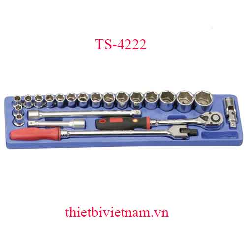 KHAY CHỨA DỤNG CỤ TAY VẶN VÀ ĐẦU KHẨU ĐẦU 1/2 INCH 22 CHIẾC HỆ MÉT TS-4222