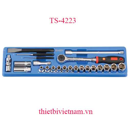 KHAY CHỨA DỤNG CỤ TAY VẶN VÀ ĐẦU KHẨU ĐẦU 1/2 INCH 23 CHIẾC HỆ MÉT TS-4223