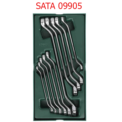 Khay cờ lê hai đầu vòng 10 món (hệ mét) SATA 09905