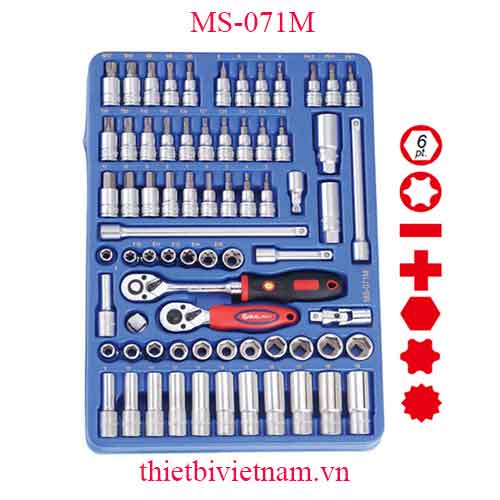 KHAY ĐỰNG BỘ DỤNG CỤ ĐA NĂNG ĐẦU 3/8 INCH 71 MÓN MS-071M