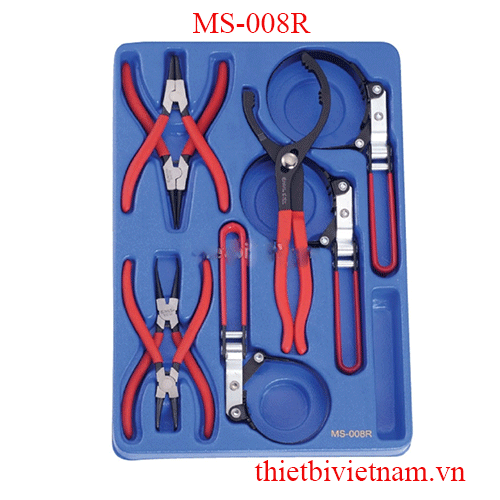 Khay Đựng Bộ Kìm Mở Phe Và Đai Xiết Ống Lọc Dầu 8 Chiếc Genius MS-008R