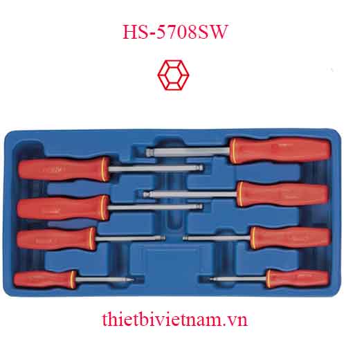 KHAY ĐỰNG BỘ TUA VÍT ĐẦU BI 8 MÓN HỆ INCH GENIUS HS-5708SW