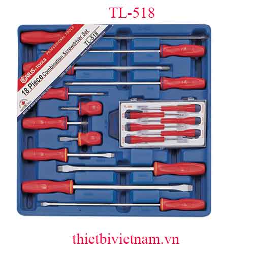 KHAY ĐỰNG BỘ TUỐC NƠ VÍT ĐA NĂNG 2 CẠNH, 4 CẠNH 18 MÓN TL-518