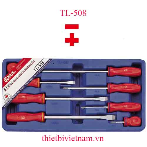 KHAY ĐỰNG BỘ TUỐC NƠ VÍT ĐẦU 2, 4 CẠNH 8 CHIẾC GENIUS TL-508