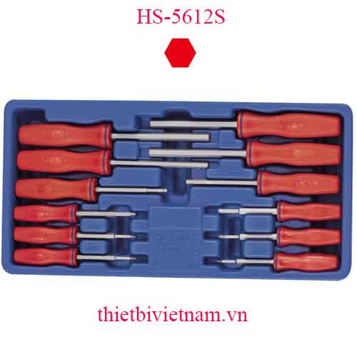 KHAY ĐỰNG BỘ TUỐC NƠ VÍT ĐẦU LỤC GIÁC 12 MÓN HỆ INCH GENIUS HS-5612S