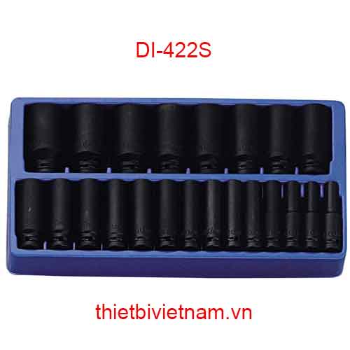 KHAY ĐỰNG ĐẦU KHẨU 1/2 INCH 22 CHIẾC LOẠI DÀI HỆ INCH (CR-MO) DI-422S 