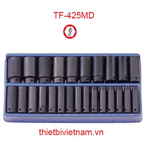 KHAY ĐỰNG ĐẦU KHẨU 1/2 INCH 25 CHIẾC LOẠI DÀI HỆ MÉT (CR-V) TF-425MD