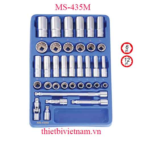 KHAY ĐỰNG ĐẦU KHẨU 1/2 INCH HỆ MÉT 35 CHIẾC MS-435M