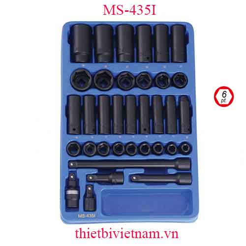 KHAY ĐỰNG ĐẦU KHẨU ĐẦU 1/2 INCH LOẠI DÀI 35 MÓN HỆ MÉT MS-435I