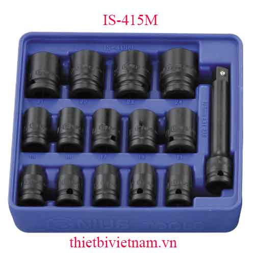 KHAY ĐỰNG ĐẦU KHẨU DÙNG CHO SÚNG ĐẦU 1/2 INCH 15 CHIẾC HỆ MÉT IS-415M