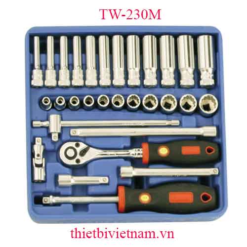 KHAY ĐỰNG ĐẦU KHẨU LOẠI DÀI VÀ TAY VẶN 1/4 INCH 30 CHIẾC HỆ MÉT TW-230M