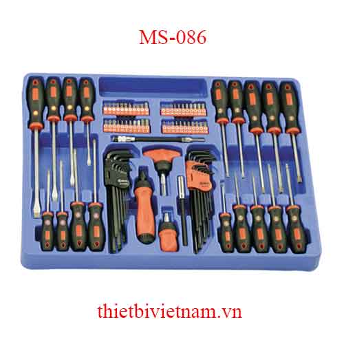 KHAY ĐỰNG TUỐC NƠ VÍT VÀ LỤC GIÁC 86 MÓN HÃNG GENIUS MODEL MS-086