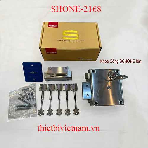Khóa cửa cổng bằng Inox SUS 304 model SHONE-2168 (lớn)