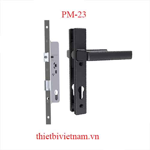Khóa cửa xếp trượt 63 Draho tay PM-23 màu đen, xám, bạc