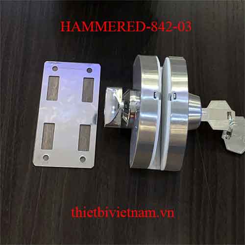 Khóa ngang bán nguyệt cửa kính 1 cánh HAMMERED-842-03