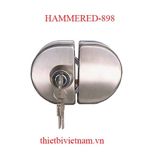 Khóa ngang cửa kính 2 cánh hình bán nguyệt HAMMERED-898