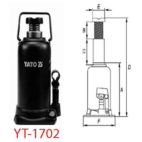 Kích đội thủy lực 1 pistong 5T YATO YT-1702