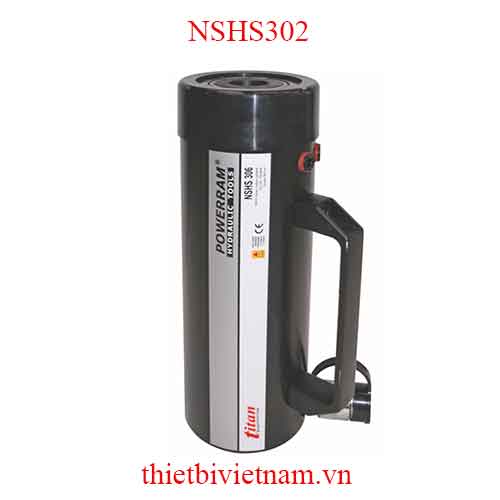 Kích thuỷ lực có lỗ thông tâm, 1 chiều, hồi bằng lò xo 30 tấn hãng Powerram NSHS302
