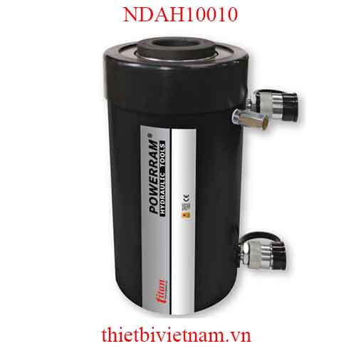 Kích thủy lực có lỗ thông tâm tải trọng 100 tấn 2 chiều hãng Powerram NDAH10010