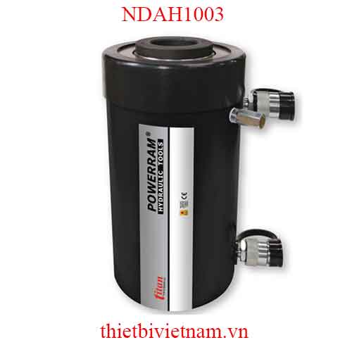 Kích thủy lực có lỗ thông tâm tải trọng 100 tấn 2 chiều hãng Powerram NDAH1003