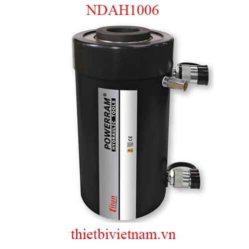 Kích thủy lực có lỗ thông tâm tải trọng 100 tấn 2 chiều hãng Powerram NDAH1006