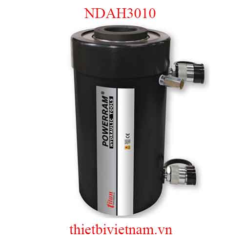 Kích thủy lực có lỗ thông tâm tải trọng 30 tấn 2 chiều hãng Powerram NDAH3010