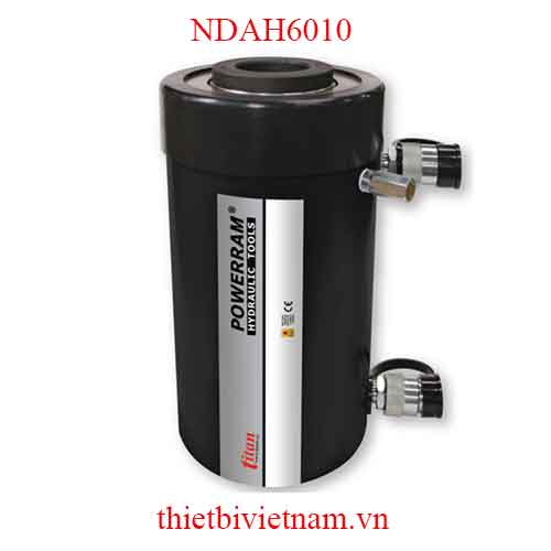 Kích thủy lực có lỗ thông tâm tải trọng 60 tấn 2 chiều hãng Powerram NDAH6010