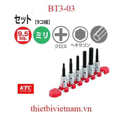 Lục giác chìm dạng đầu khẩu 3/8 inch hãng KTC  BT3-03