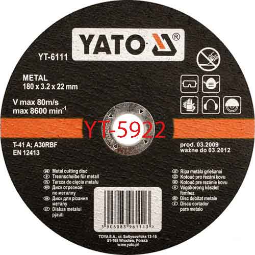 Lưỡi cắt sắt 115X3,2X22mm YATO YT-5922