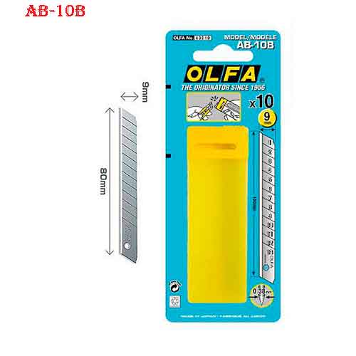Lưỡi dao cắt màu bạc 9mm Olfa AB-10B 