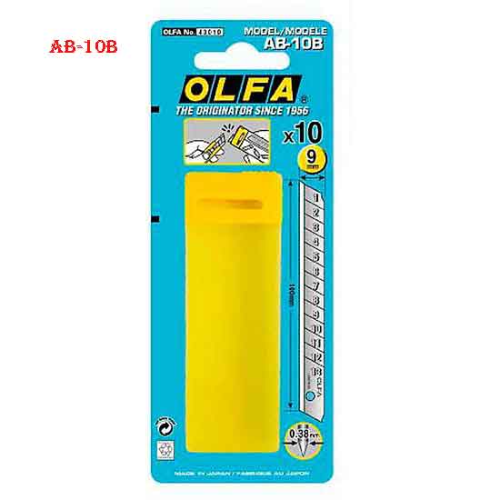 Lưỡi dao cắt màu đen 9mm Olfa ABB-10B hộp 10 lưỡi ABB-10B 