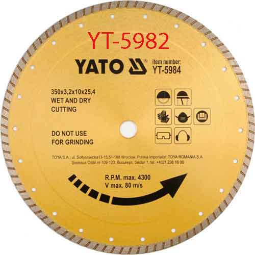 Lưỡi xẻ đá 250x2.6x25.4mm YATO YT-5982